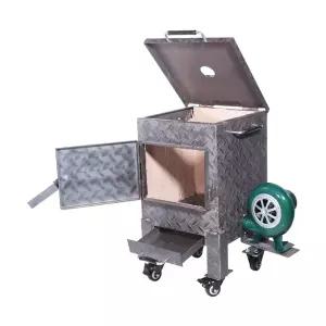 숯 점화기 사각 휴대용 바베큐 그릴 이동식 탄소 캠핑