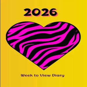 2026주차 일기 보기 시크한 브라이트 핑크 얼룩말 프린트 하트 디자인 55x85 비즈 또는 학생들이