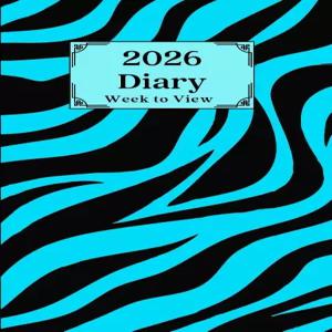 2026주차 일기 보기 시크한 터쿼이즈 얼룩말 프린트 디자인 55x85 비즈 또는 학생용으로 이상적입니다