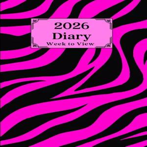 2026주차 일기 보기 시크한 브라이트 핑크 얼룩말 프린트 디자인 55x85 비즈 또는 학생용으로 이상적입니다