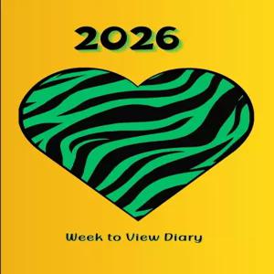 2026년 일기 시크 그린 지브라 프린트 하트 디자인 55x85 비즈 또는 학생용으로 이상적입니다