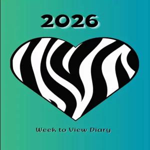 2026주차 일기 보기 시크한 지브라 프린트 하트 디자인 55x85 비즈 또는 학생들이 사용하기에 이상적입니다