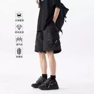 남성용 팬츠 초록 여름 캐주얼 유행각 반바지 밀리터리 얇은 빅 포켓 아웃도어 하의 5부 OOTD2