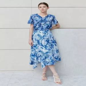 [더아이잗]비대칭 패턴 시어서커 롱 스커트 IN6A0SK04_CC