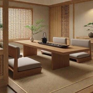 원목 좌식 테이블 우드 티 낮은 탁자 사각 명상