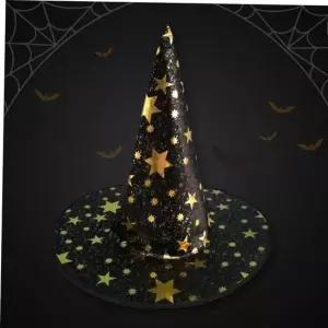 마법사코스튬어린이 별모자 검정색 마법사모자 여아마술사모자 어린이마법사모자 할로윈모자