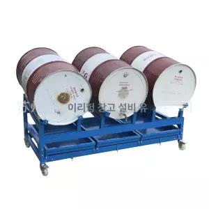 드럼통 거치대 드럼거치대 이동식 오일 선반 a 누유 오일통 밸브 스탠드 바퀴가없는 롤러