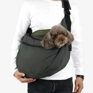 [반려] 애견 슬링백 M 카키 반려견이동가방 강아지어깨가방 반려견가방