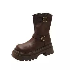 올요아 여자 키작녀 플랫워커 가을 통굽 워커컴포트창 꾹3