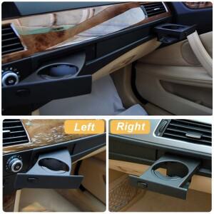 호환 51459125622 전면 왼쪽 오른쪽 컵 거치대 음료 랙  BMW E60 E61 M5 525i 530i 2004-2010용 블랙 홀더
