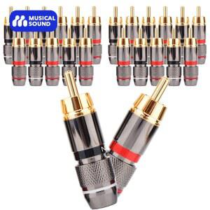 뮤지컬 사운드 24PCS RCA 커넥터 플러그 금도금 24K HIFI 커넥