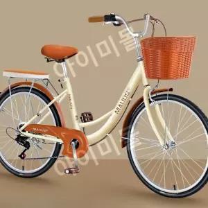 여성용 클래식 옛날 자전거 출퇴근 입문용 바구니 로드