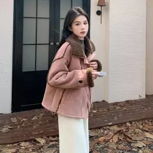 블랙팬서 여사친 분홍 램스울 코트 OPH1