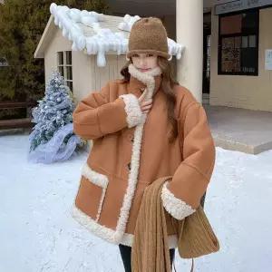 블랙팬서 여성 코트 라이크 스웨이드 양면 퍼 중기장 일체형 OPH1