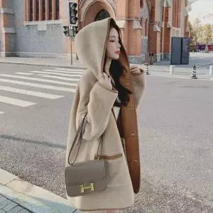 블랙팬서 여성 양면 라이크 퍼 일체형 램스울 코트 OPH1