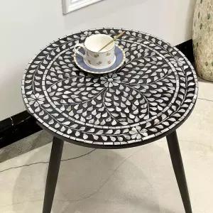 테이블 앤틱 좌식 자개 빈티지 우드 엔틱 원형 커피 낮은 탁자 밥상 식탁 책상