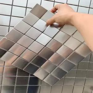 거울 모자이크타일 유광 무늬타일 실버라벨 모자이크 입자 스테인레스 공예