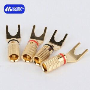뮤지컬 사운드 유형 바나나 플러그 오디오 비디오 수신기 24K 금도금 커넥터 HI