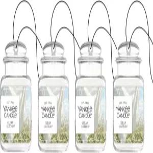 양키 캔들 젤 자동차 병 얼티밋 매달린 냄새 중화 공기 청정제 깨끗한 면 향 4팩