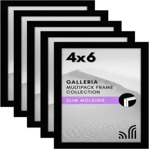 폴리싱된 플렉시글라스가 있는 아메리칸 플랫 4x6 액자 - 5개 세트 갤러리아 컬렉션 테이블탑 및 벽면