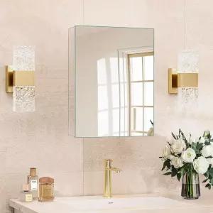 14 x 18 의 약장 거울 조절 가능한 선반이 있는 욕실 캐비닛 알루미늄 실버 빈 공간 장식 벽걸이 또는