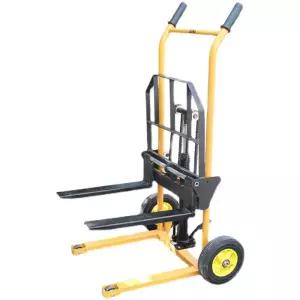수동 지게차 미니 푸시 구르마 스태커 적재 스테커 상하차 접이식 지게발