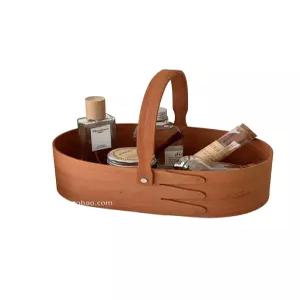 원목 빈티지 쉐이커 바구니 소형 보관함 플로랄 우드 수납