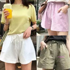 여성밴딩반바지 데일리 린넨 8컬러 마반바지 와이드ssu578