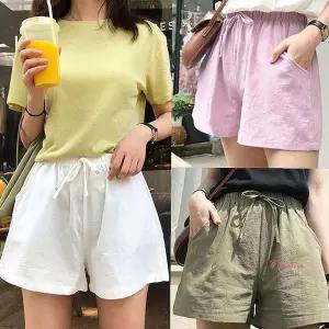 여성밴딩반바지 린넨 8컬러 마반바지 데일리 와이드uvw041