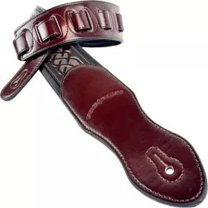 워커와 윌리엄스 KB-07 다크 월넛 브라운 바디 블랙 셀틱 체인 카빙 풀 그레인 가죽 패딩 스트랩 어쿠스틱