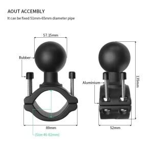 호환 RAM 마운트용 클램프 레일 베이스  2.25 D-볼 포함  2 직경