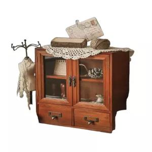 원목 찬장 주방 수납장 레트로 그릇 미니 인테리어 일본풍장