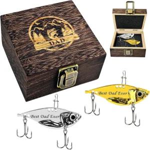아빠 할아버지를 위한 아버지의 날 생일 선물 낚시 장비 세트 2팩 메탈 VIB 손자의 숟가락 배스 월리