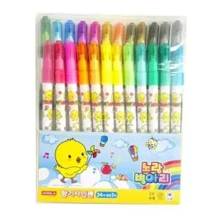 24색 컬러펜 (12개입) 향기싸인펜 노랑병아리 동아