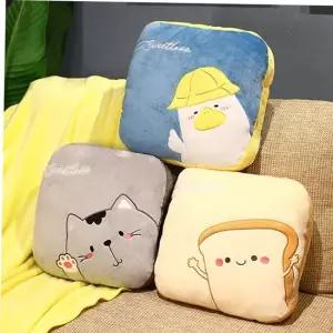 쿠션 HND 거실 사각 캐릭터쿠션 SET 극세사 담요 인테리어