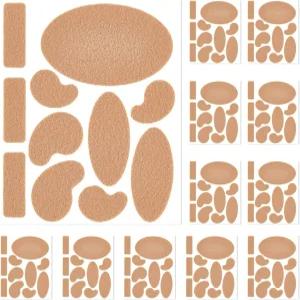 접착성 물집 방지 패드가 있는 몰스킨 스트립 발뒤꿈치 신발 패딩용 테이프 스티커 11가지 모양의 12장