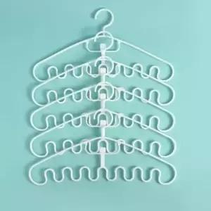 [생활] 좁은공간 활용 멀티 옷걸이 세트 화이트 물결형 의류걸이 5p