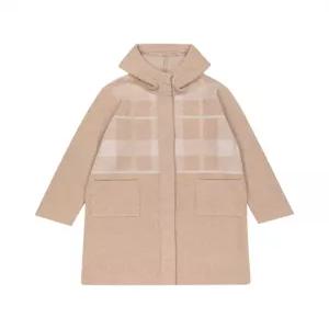 벨리시앙 블루폭스 울 블렌디드 체크 후드 니트 롱가디건KT3407