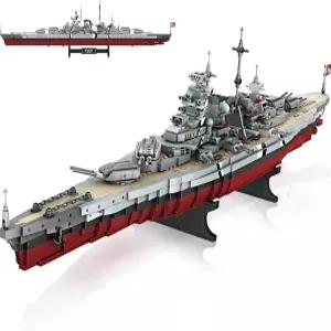 호두까기 인형 비스마르크 전함 빌딩 블록 세트 29인치 독일 제2차 세계대전 클래식 군함 장난감 2081개