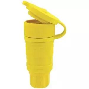 레비톤 15W18 웨트가드 20암페어 스트레이트 블레이드 산업용 2극 3선 잠금 커넥터 노란색