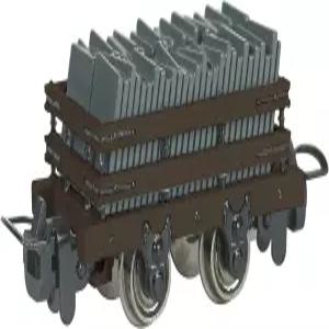 바흐만 트레인즈 - 토마스 프렌즈TM 하중이 있는 협궤 슬레이트 왜건 브라운 N 스케일 트랙에서 주행하는