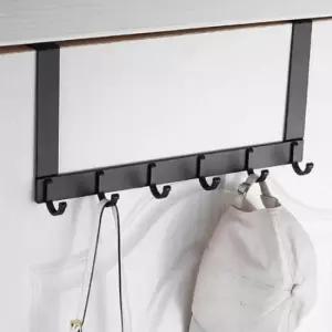 [생활] 6구 도어 후크 39x18cm 블랙 문걸이훅 문걸이후크 방문옷걸이 문옷걸이 도어후크옷걸이
