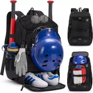 청소년 및 레인모어 야구 가방 40L 대형 소프트볼 경량 헬멧 홀더 신발 수납 공간 T볼 장비용 펜스 후크