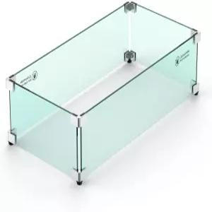 스카이플레임 24 x 12 인치 직사각형 파이어 피트 유리 윈드 가드 실외용 교체품