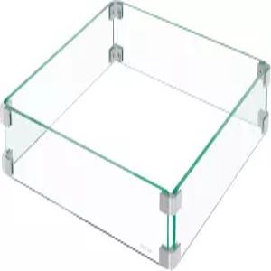 28인치 및 32인치 프로판 파이어 피트 테이블용 이스트 오크 유리 윈드 가드 클리어 강화 알루미늄 코너