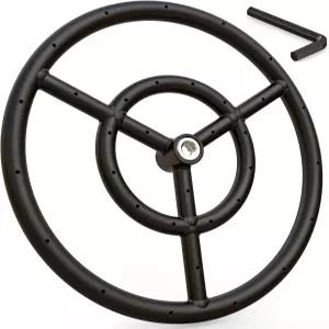 천연 및 프로판 화덕 벽난로용 12인치 원형 버너 링 실내외용 합금 스틸 DIY BTU 92 000 Max