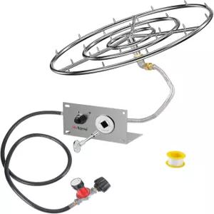 Skyflame 30인치 파이어 피트 버너 링 원형 제트 레귤레이터가 있는 연결 호스 및 점화 키트를 포함한