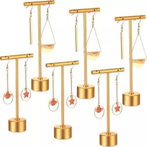 키겔리 6팩 메탈 티바 귀걸이 디스플레이 스탠드 소매 홀더 분리형 보석 보관 랙 사진 소품 판매용