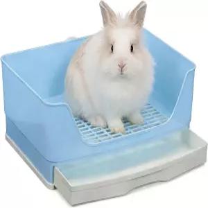 토끼 쓰레기통 용품 대형 애완동물 쓰레기 팬 이너 쥐 햄를 서랍 코너 포함 페럿 기니 돼지 친칠라 작은