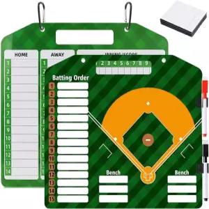 마그네틱 야구 라인업 보드 드라이 이레이즈 코칭 와이드 소프트볼 카드 마커 코치용 클립보드 더그아웃용